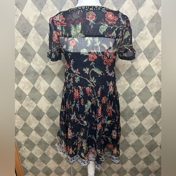 Anthropologie | Maeve Floral Sheer Shift Dress with Slip Dress Attached - Picture 4 of 7